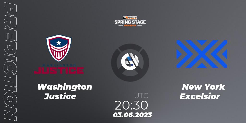 Pronósticos Washington Justice - New York Excelsior. 03.06.23. OWL Stage Knockouts Spring 2023 - Overwatch