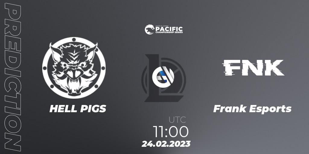 Pronósticos HELL PIGS - Frank Esports. 24.02.2023 at 11:10. PCS Spring 2023 - Group Stage - LoL