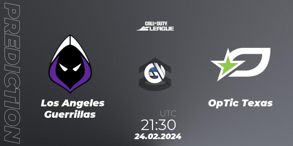 Pronósticos Los Angeles Guerrillas - OpTic Texas. 24.02.24. Call of Duty League 2024: Stage 2 Major Qualifiers - Call of Duty