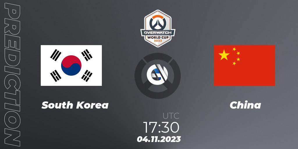 Pronósticos South Korea - China. 04.11.23. Overwatch World Cup 2023 - Overwatch