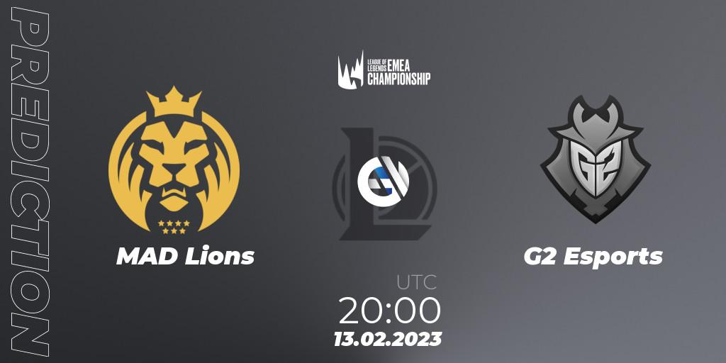 Pronósticos MAD Lions - G2 Esports. 13.02.2023 at 19:00. LEC Winter 2023 - Stage 2 - LoL