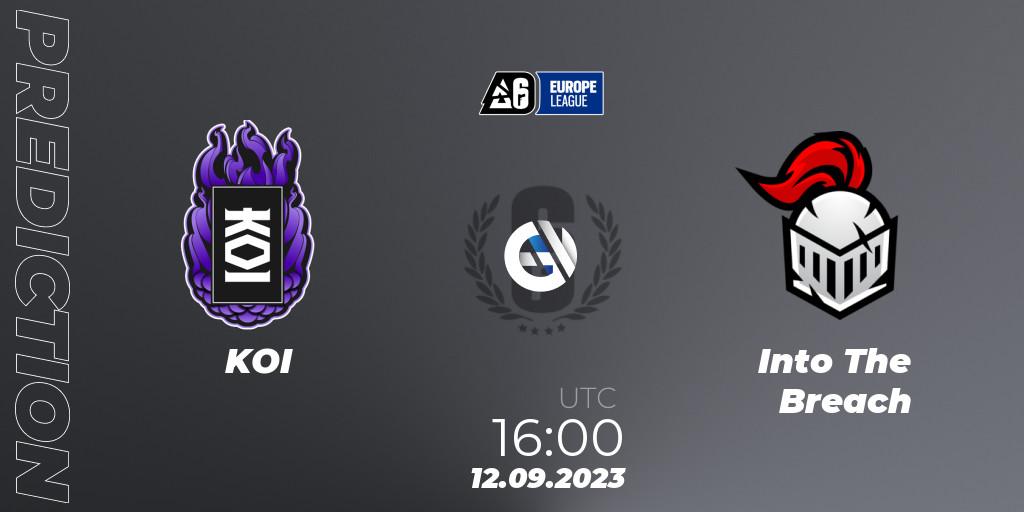 Pronósticos KOI - Into The Breach. 12.09.2023 at 16:00. Europe League 2023 - Stage 2 - Rainbow Six