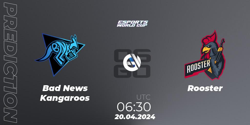 Pronósticos Bad News Kangaroos - Rooster. 20.04.24. Esports World Cup 2024: Oceanic Closed Qualifier - CS2 (CS:GO)