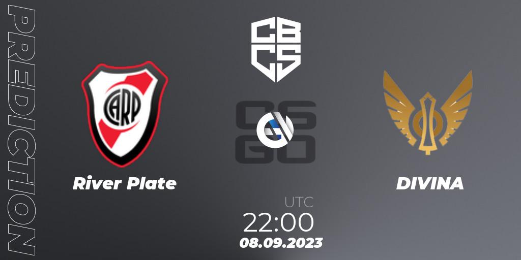 Pronósticos River Plate - DIVINA. 08.09.2023 at 22:00. CBCS 2023 Season 2: Open Qualifier #1 - Counter-Strike (CS2)