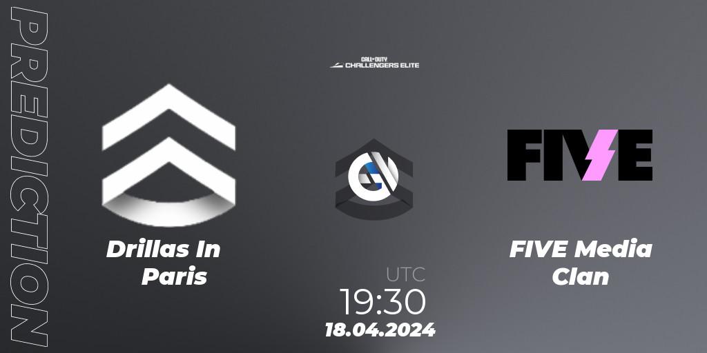Pronósticos Drillas In Paris - FIVE Media Clan. 18.04.2024 at 19:30. Call of Duty Challengers 2024 - Elite 2: EU - Call of Duty