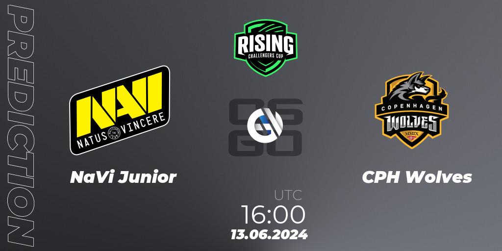 Pronósticos NaVi Junior - CPH Wolves. 13.06.2024 at 16:00. Rising Challengers Cup #1 - Counter-Strike (CS2)