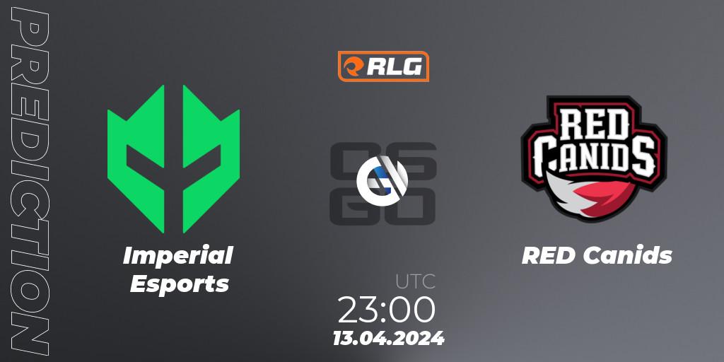 Pronósticos Imperial Esports - RED Canids. 13.04.24. RES Latin American Series #3 - CS2 (CS:GO)