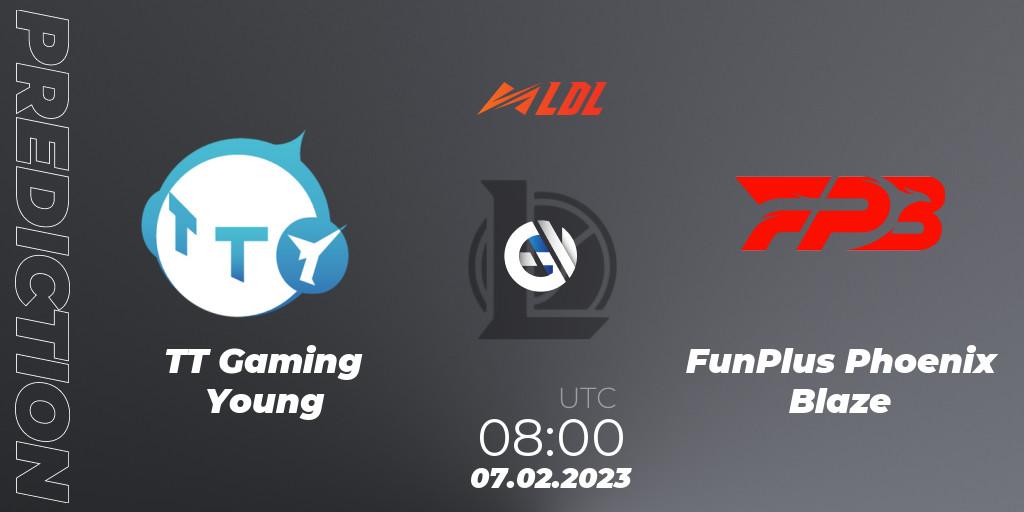 Pronósticos TT Gaming Young - FunPlus Phoenix Blaze. 07.02.2023 at 07:40. LDL 2023 - Swiss Stage - LoL