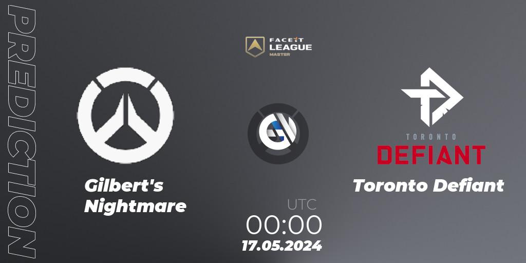 Pronósticos Gilbert's Nightmare - Toronto Defiant. 17.05.2024 at 00:00. FACEIT League Season 1 - NA Master Road to EWC - Overwatch