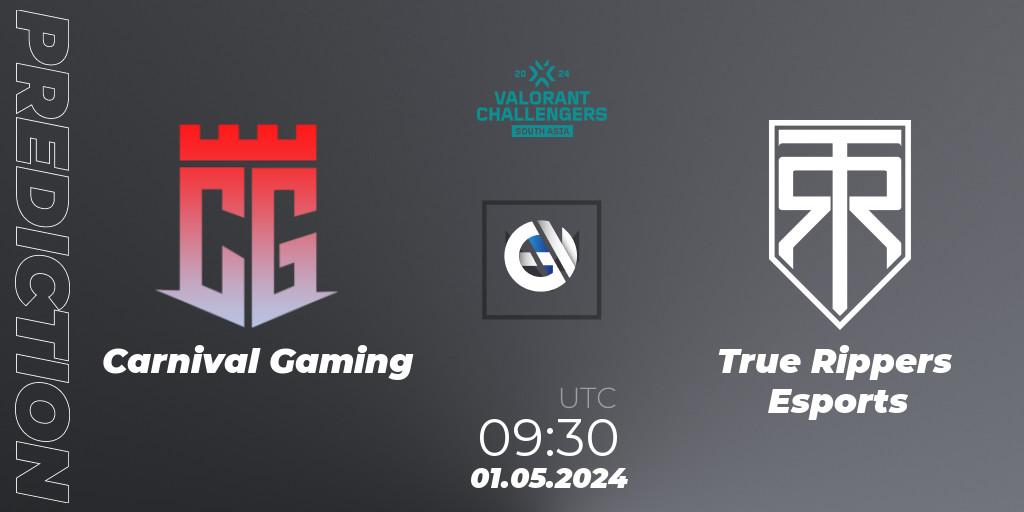 Pronósticos Carnival Gaming - True Rippers Esports. 01.05.2024 at 09:30. VALORANT Challengers 2024 South Asia: Split 1 - Cup 2 - VALORANT