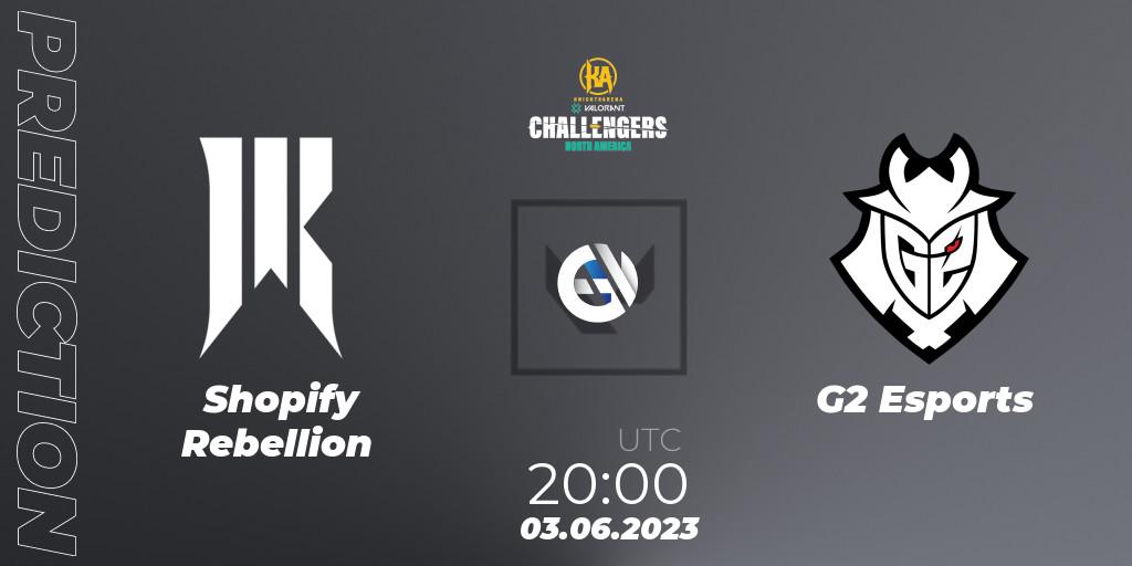 Pronósticos Shopify Rebellion - G2 Esports. 03.06.23. VALORANT Challengers 2023: North America Challenger Playoffs - VALORANT