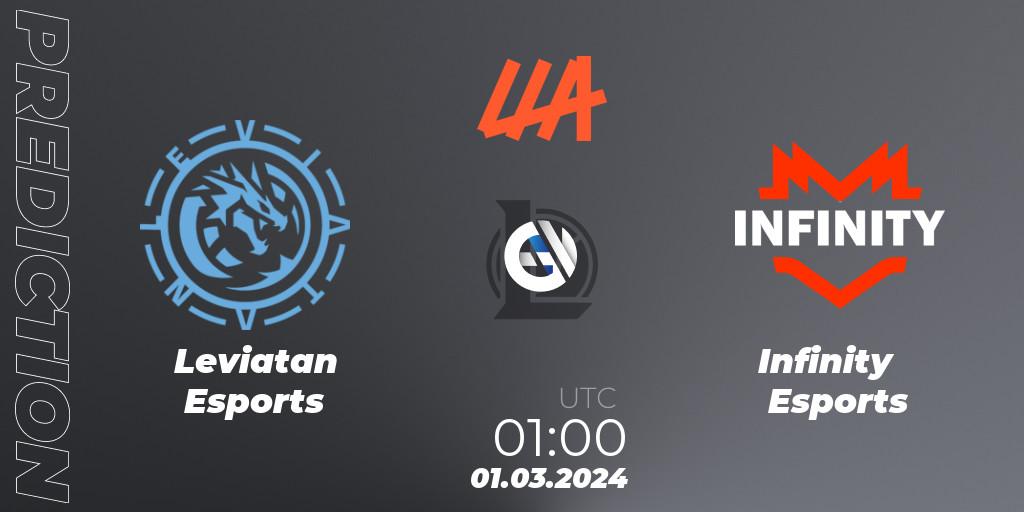 Pronósticos Leviatan Esports - Infinity Esports. 01.03.24. LLA 2024 Opening Group Stage - LoL
