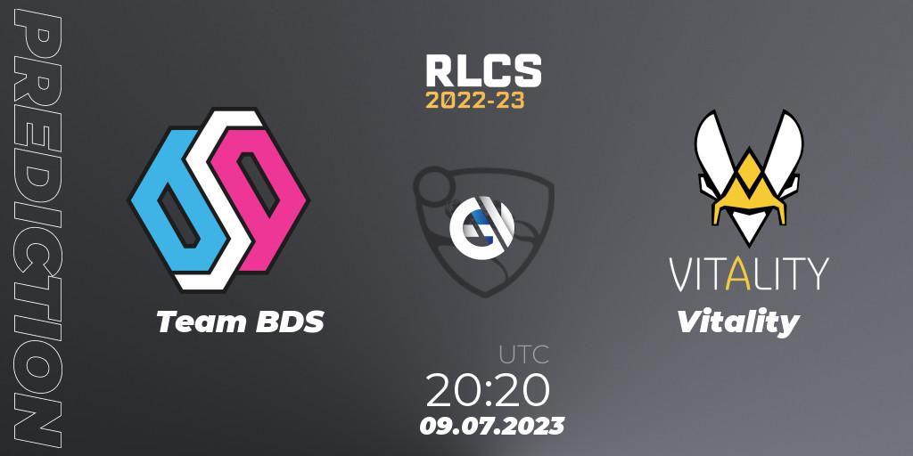 Pronósticos Team BDS - Vitality. 09.07.2023 at 20:20. RLCS 2022-23 Spring Major - Rocket League