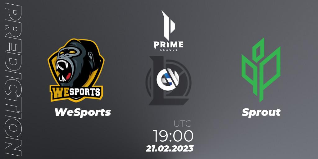 Pronósticos WeSports - Sprout. 21.02.2023 at 19:00. Prime League 2nd Division Spring 2023 - Group Stage - LoL