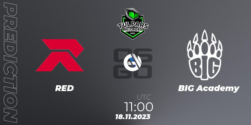 Pronósticos RED - BIG Academy. 18.11.2023 at 11:00. Monsters Reloaded 2023: German Qualifier - Counter-Strike (CS2)