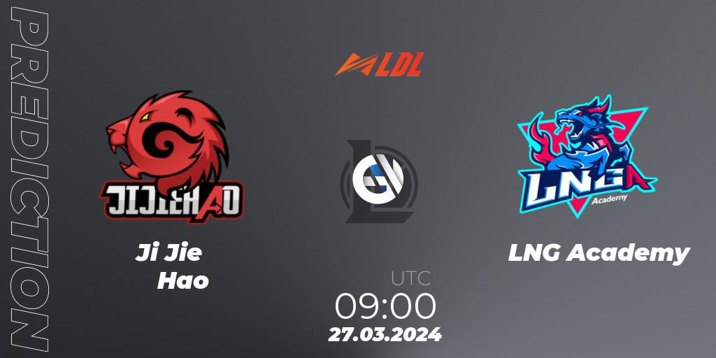 Pronósticos Ji Jie Hao - LNG Academy. 27.03.2024 at 09:00. LDL 2024 - Stage 2 - LoL