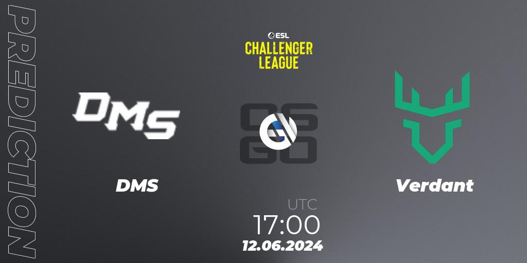 Pronósticos DMS - Verdant. 12.06.2024 at 17:00. ESL Challenger League Season 47 Relegation: Europe - Counter-Strike (CS2)