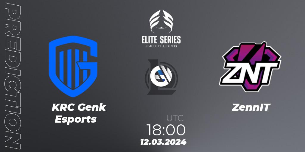 Pronósticos KRC Genk Esports - ZennIT. 12.03.24. Elite Series Spring 2024 - LoL