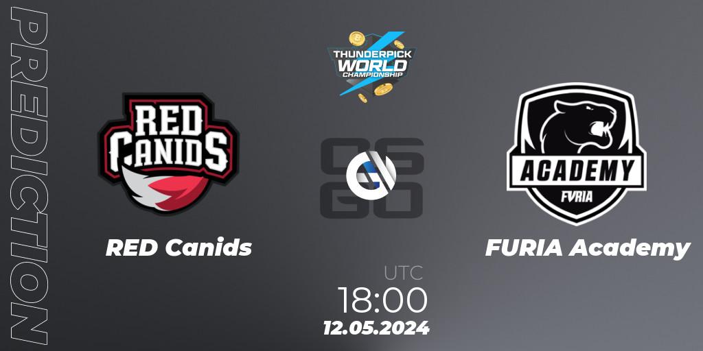 Pronósticos RED Canids - FURIA Academy. 12.05.2024 at 18:00. Thunderpick World Championship 2024: South American Series #1 - Counter-Strike (CS2)