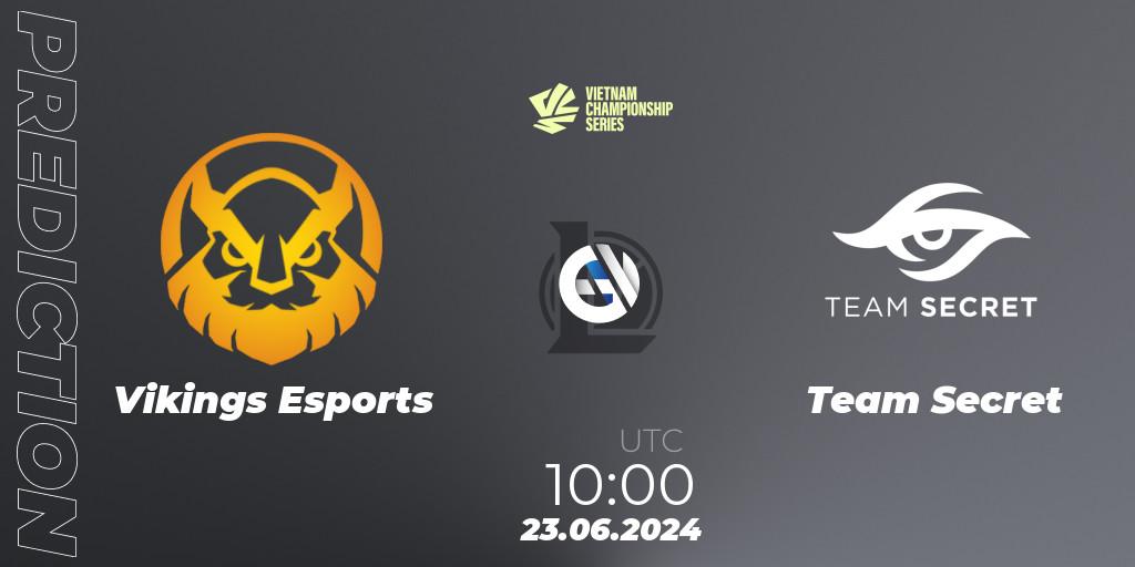Pronósticos Vikings Esports - Team Secret. 19.07.2024 at 10:00. VCS Summer 2024 - Group Stage - LoL