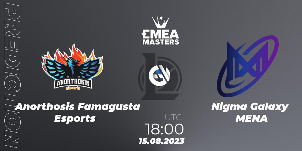 Pronósticos Anorthosis Famagusta Esports - Nigma Galaxy MENA. 15.08.2023 at 18:00. EMEA Masters Summer 2023 - LoL