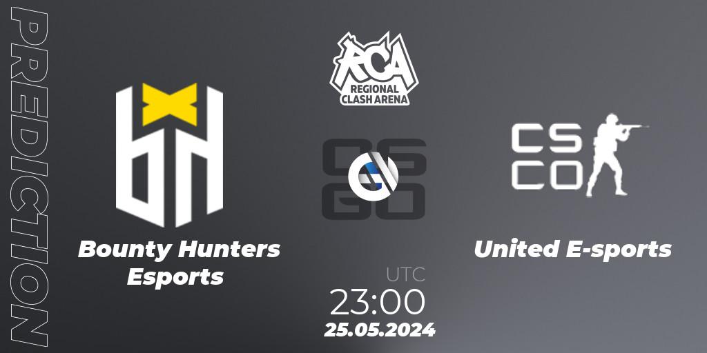 Pronósticos Bounty Hunters Esports - United E-sports. 25.05.2024 at 23:00. Regional Clash Arena South America: Closed Qualifier - Counter-Strike (CS2)