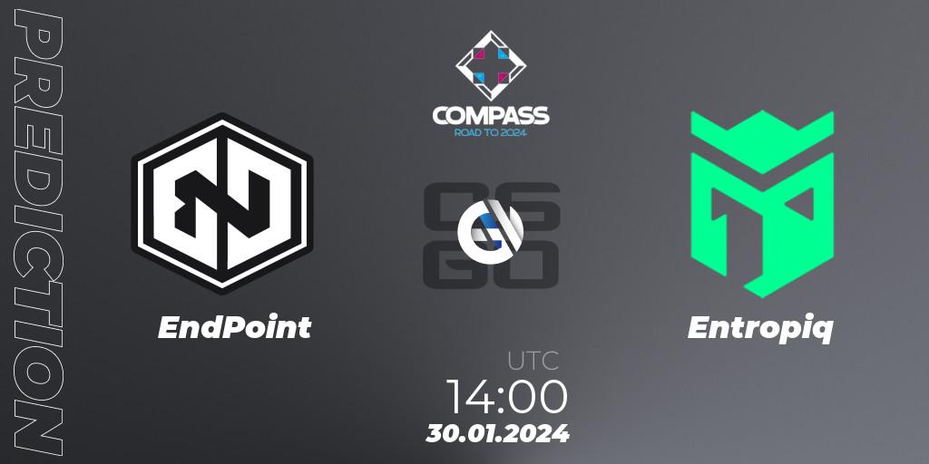 Pronósticos EndPoint - Entropiq. 30.01.2024 at 14:00. YaLLa Compass Spring 2024 Contenders - Counter-Strike (CS2)