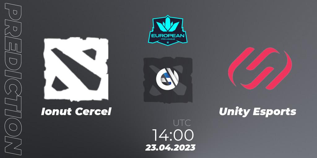 Pronósticos Ionut Cercel - Unity Esports. 23.04.2023 at 14:02. European Pro League Season 8 - Dota 2
