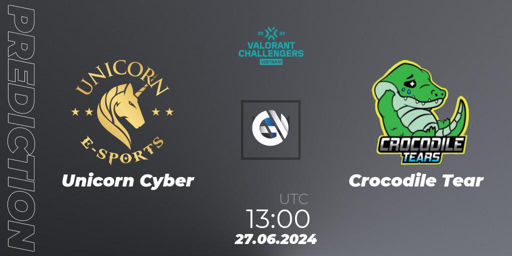 Pronósticos Unicorn Cyber - Crocodile Tear. 27.06.2024 at 13:00. VALORANT Challengers 2024: Vietnam Split 2 - VALORANT
