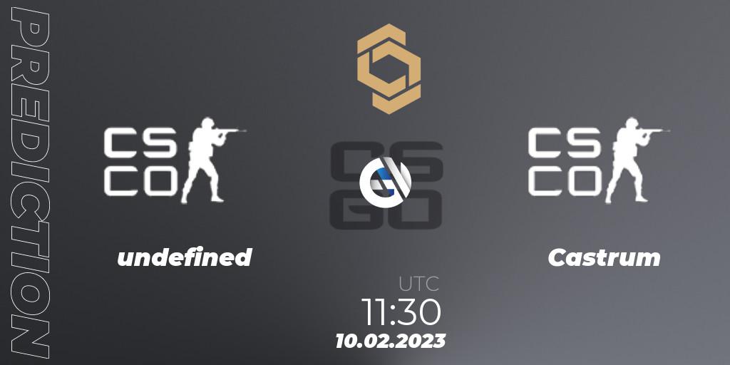 Pronósticos undefined - Castrum. 10.02.2023 at 11:30. CCT South Europe Series #3: Closed Qualifier - Counter-Strike (CS2)