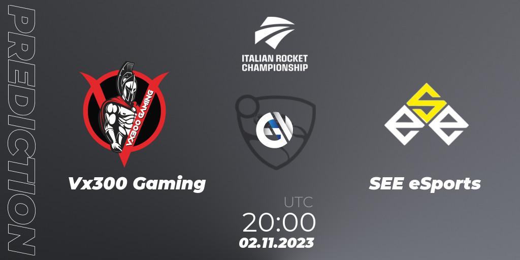 Pronósticos Vx300 Gaming - SEE eSports. 02.11.2023 at 20:00. Italian Rocket Championship Season 11Serie A Relegation - Rocket League