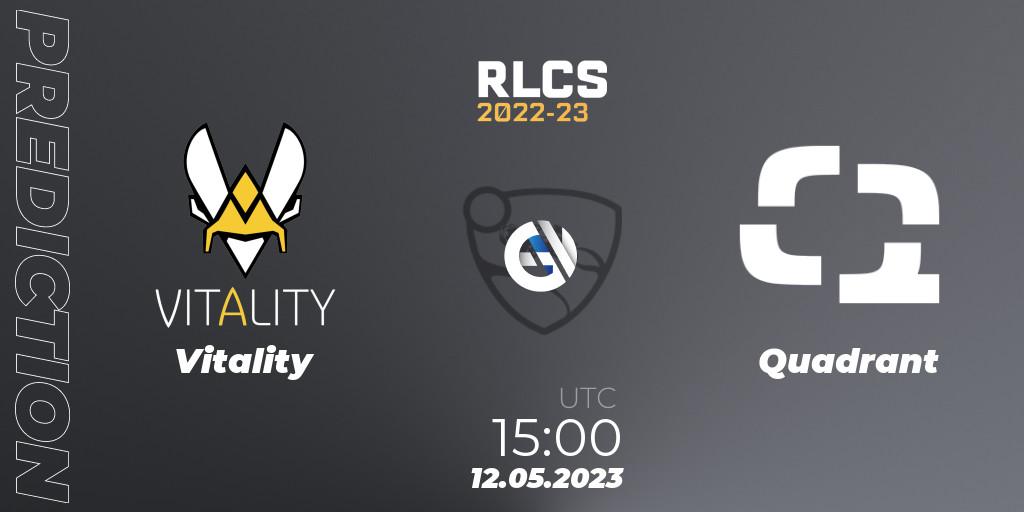 Pronósticos Vitality - Quadrant. 12.05.2023 at 15:00. RLCS 2022-23 - Spring: Europe Regional 1 - Spring Open - Rocket League