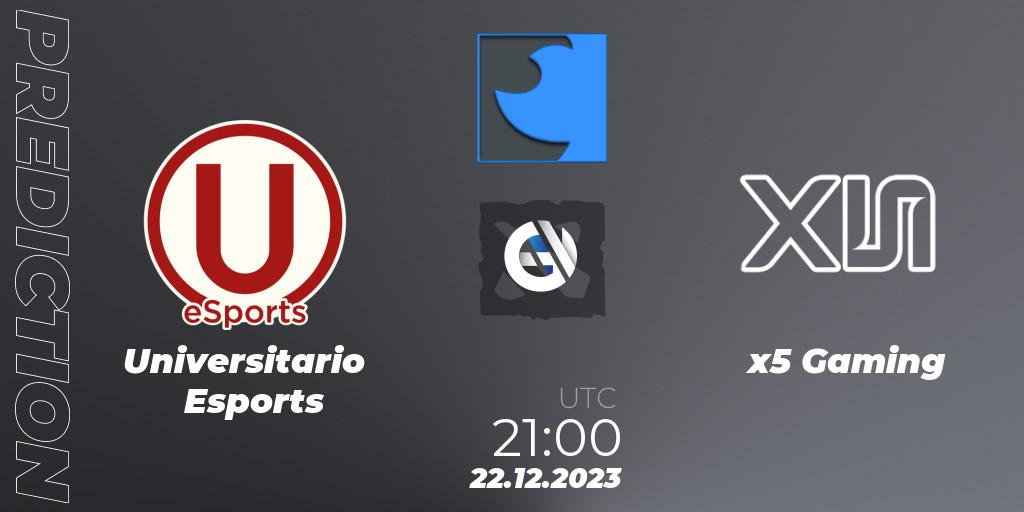 Pronósticos Universitario Esports - x5 Gaming. 22.12.2023 at 21:03. FastInvitational DotaPRO Season 2 - Dota 2
