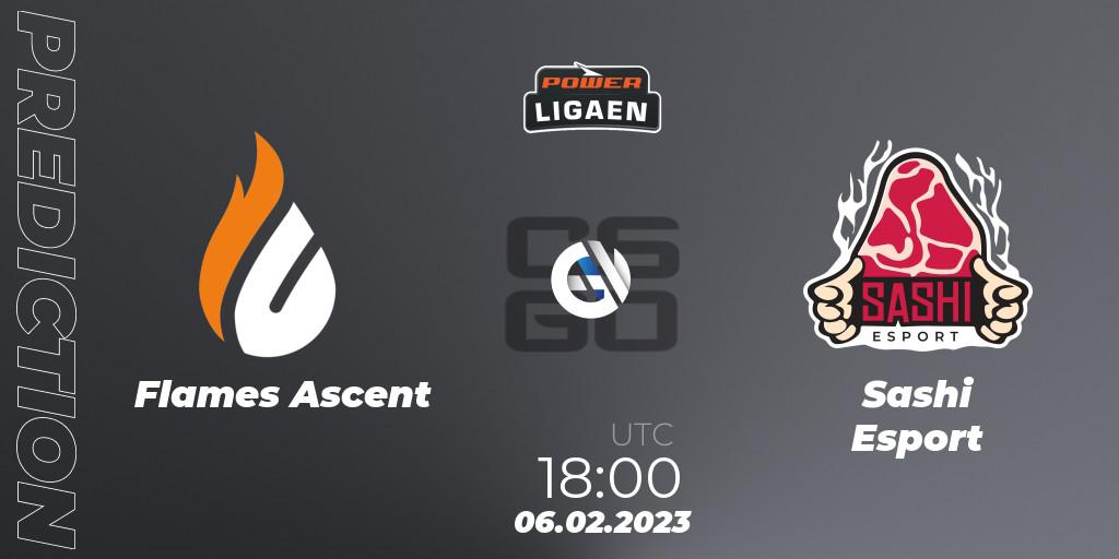 Pronósticos Flames Ascent - Sashi Esport. 06.02.2023 at 18:00. Dust2.dk Ligaen Season 22 - Counter-Strike (CS2)