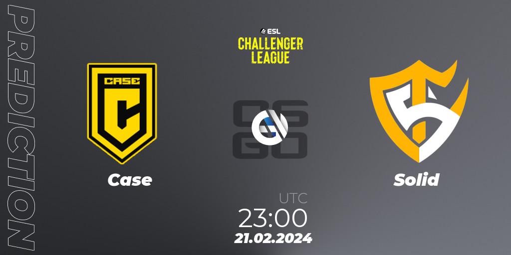 Pronósticos Case - Solid. 22.02.2024 at 00:00. ESL Challenger League Season 47: South America - Counter-Strike (CS2)