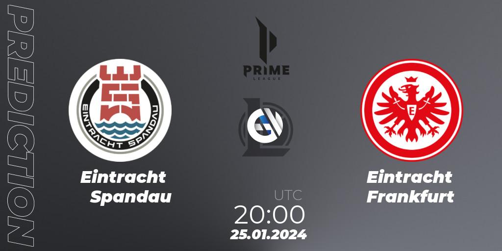 Pronósticos Eintracht Spandau - Eintracht Frankfurt. 25.01.2024 at 20:00. Prime League Spring 2024 - Group Stage - LoL