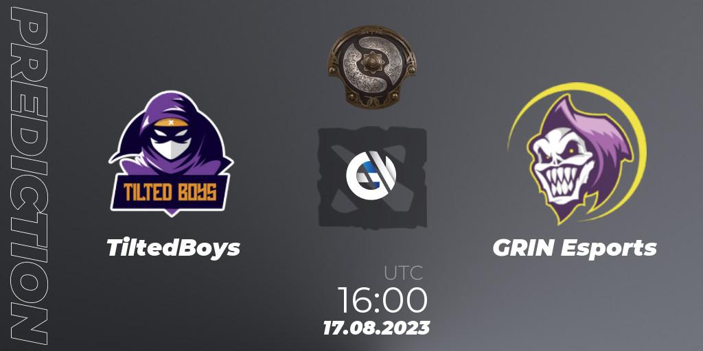 Pronósticos TiltedBoys - GRIN Esports. 17.08.2023 at 16:04. The International 2023 - North America Qualifier - Dota 2