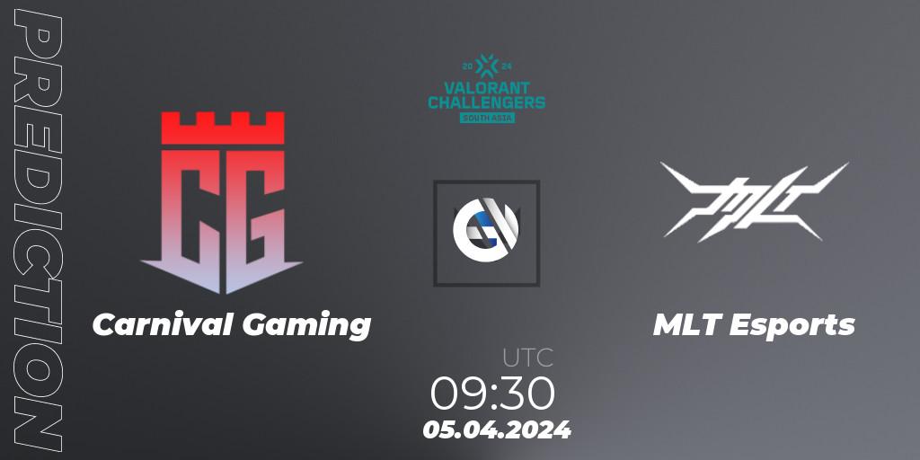 Pronósticos Carnival Gaming - MLT Esports. 05.04.2024 at 09:30. VALORANT Challengers 2024 South Asia: Split 1 - Cup 2 - VALORANT
