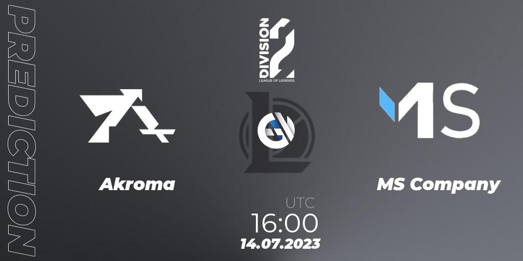 Pronósticos Akroma - MS Company. 14.07.23. LFL Division 2 Summer 2023 - Group Stage - LoL