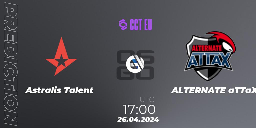 Pronósticos Astralis Talent - ALTERNATE aTTaX. 26.04.24. CCT Season 2 Europe Series 2 Closed Qualifier - CS2 (CS:GO)