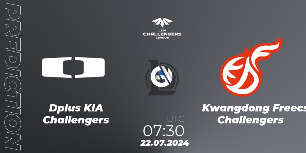 Pronósticos Dplus KIA Challengers - Kwangdong Freecs Challengers. 22.07.2024 at 07:30. LCK Challengers League 2024 Summer - Group Stage - LoL