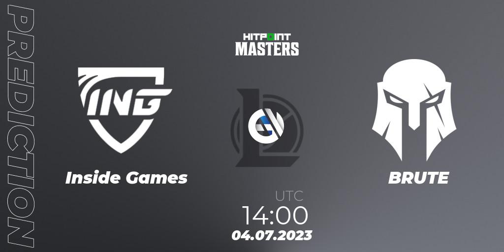 Pronósticos Inside Games - BRUTE. 04.07.23. Hitpoint Masters Summer 2023 - Group Stage - LoL