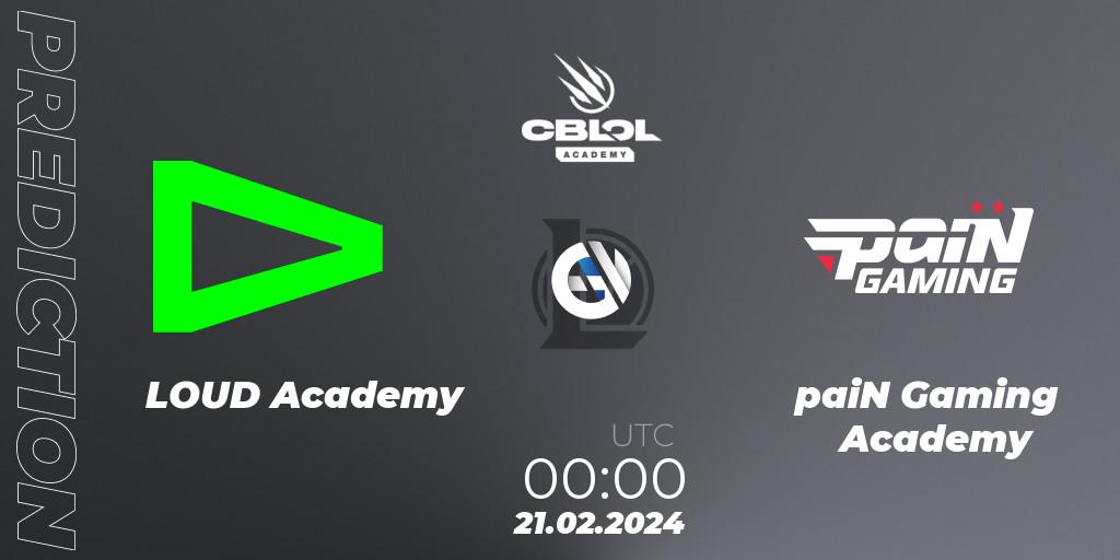 Pronósticos LOUD Academy - paiN Gaming Academy. 21.02.24. CBLOL Academy Split 1 2024 - LoL