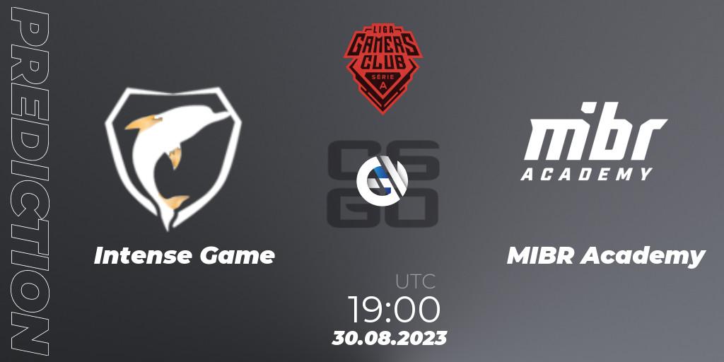 Pronósticos Intense Game - MIBR Academy. 30.08.2023 at 19:00. Gamers Club Liga Série A: August 2023 - Counter-Strike (CS2)