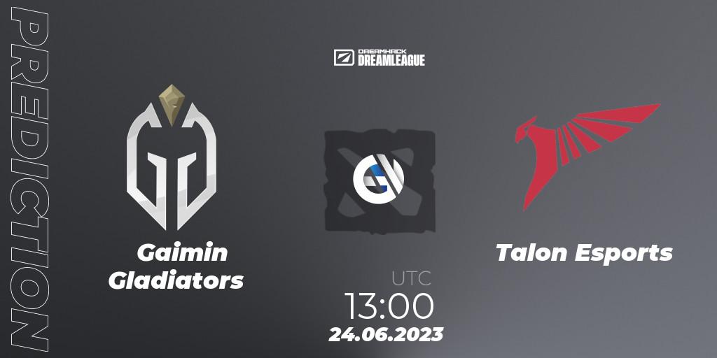 Pronósticos Gaimin Gladiators - Talon Esports. 24.06.2023 at 12:55. DreamLeague Season 20 - Dota 2