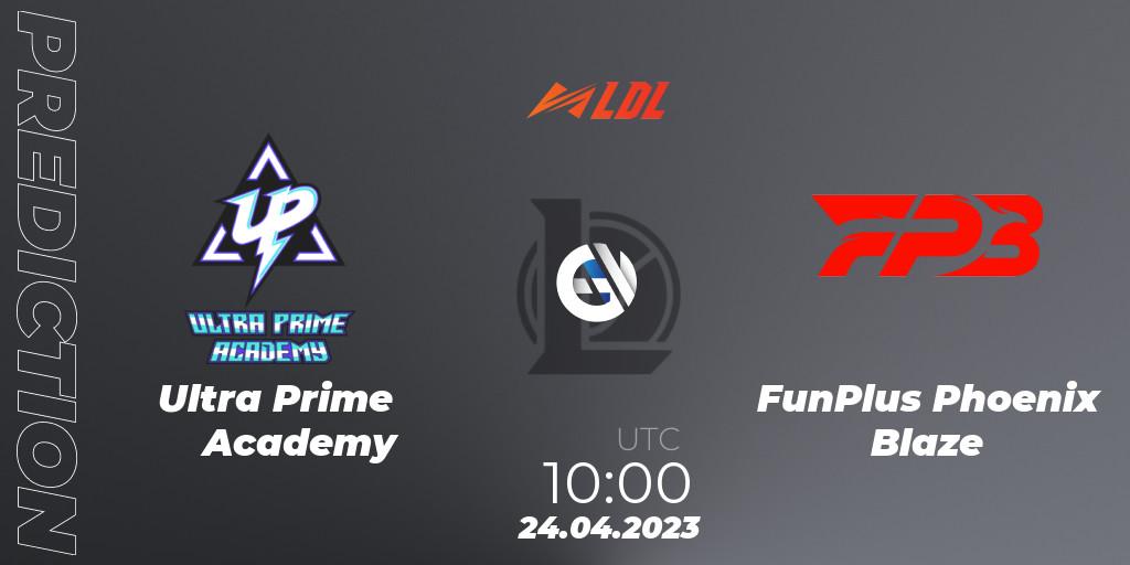 Pronósticos Ultra Prime Academy - FunPlus Phoenix Blaze. 24.04.2023 at 11:00. LDL 2023 - Regular Season - Stage 2 - LoL