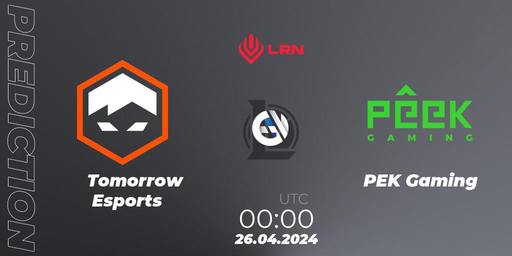 Pronósticos Tomorrow Esports - PÊEK Gaming. 26.04.24. Liga Regional Norte 2024 - LoL