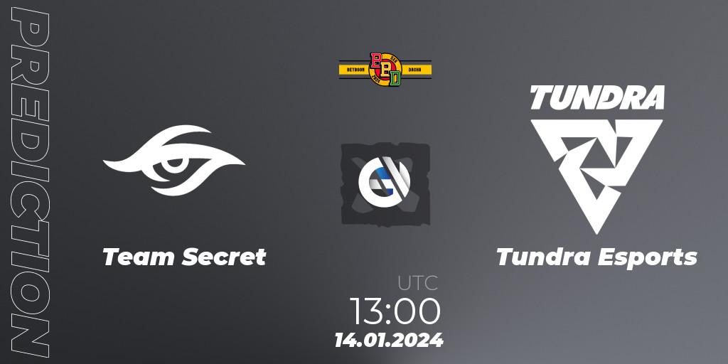 Pronósticos Team Secret - Tundra Esports. 14.01.2024 at 12:59. BetBoom Dacha Dubai 2024: WEU Closed Qualifier - Dota 2