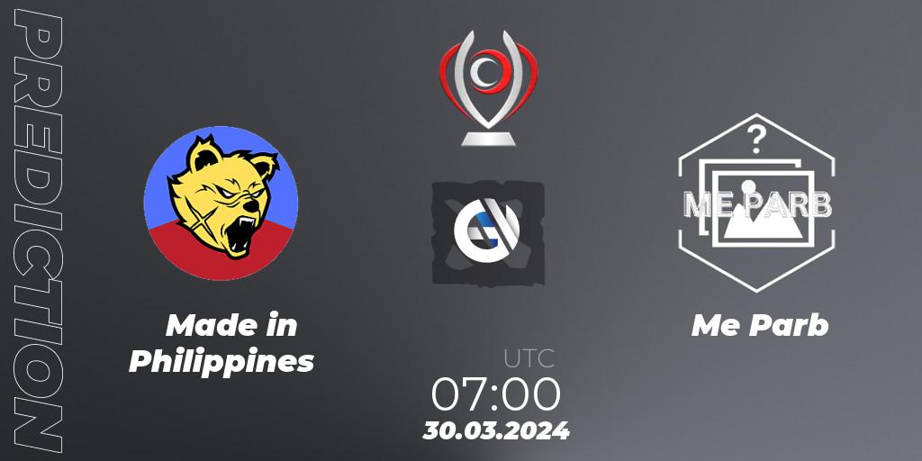 Pronósticos Made in Philippines - Me Parb. 30.03.2024 at 07:00. Opus League - Dota 2