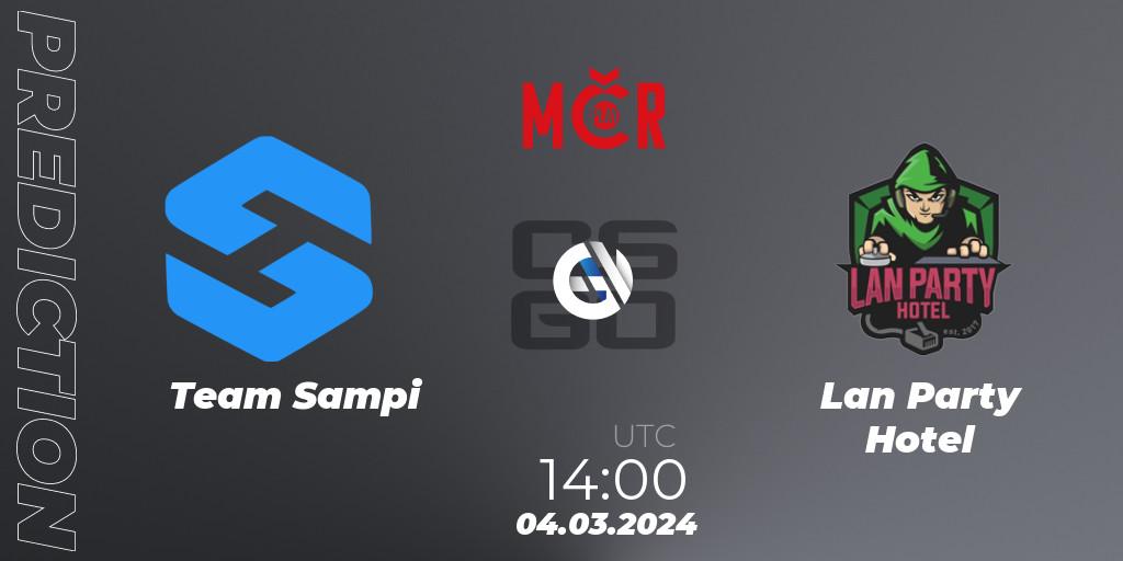 Pronósticos Team Sampi - Lan Party Hotel. 04.03.2024 at 14:00. Tipsport Cup Winter 2024: Online Stage - Counter-Strike (CS2)